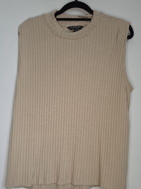 Liverpool Ribbed Sleeveless Knit Top - Beige
